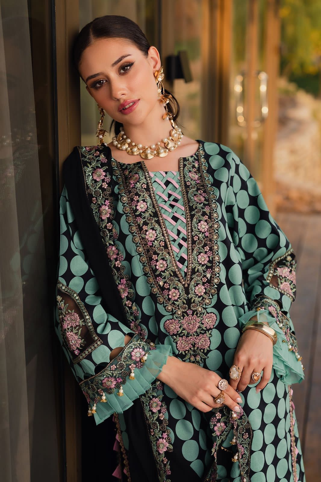 Charizma Unstitch Replica Lawn Suit With Chiffon Embroidered Dupatta | Embroidery Lawn Dress | Branded Lawn Dress For Girl's