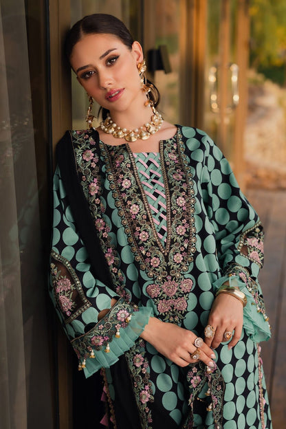 Charizma Unstitch Replica Lawn Suit With Chiffon Embroidered Dupatta | Embroidery Lawn Dress | Branded Lawn Dress For Girl's