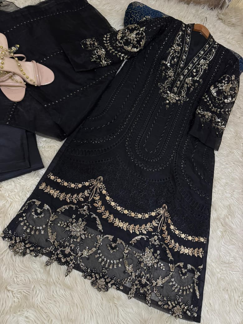 Party Dress For Girl's| Heavy Sequence Tilla Style Dress| Stitched Dress For Girl's| Embroidery Dress 🥻