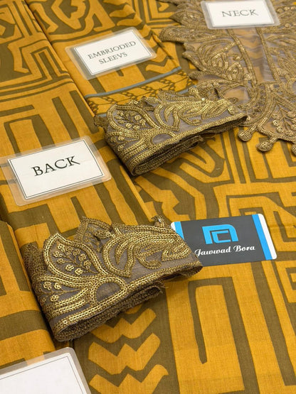 Maria B M-Print Lawn Collection 2026 MPT-2703A/B – Heavy Embroidered Spangle Work Suit Suit | Branded Dress For Party Wear