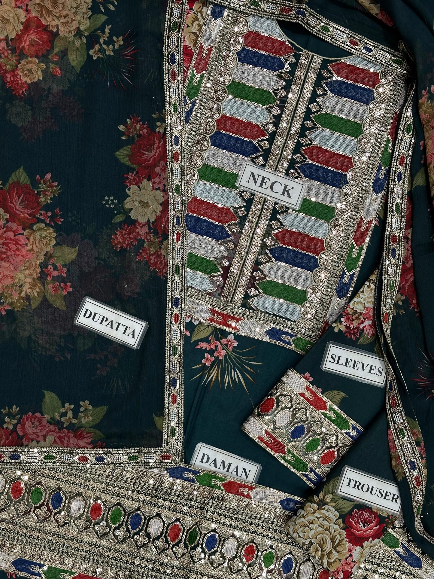 SABYASACHI Premium Lawn 3PC Unstitched Suit with Chiffon Dupatta 2026 | Designer Dress | 3 Piece Lawn Dress