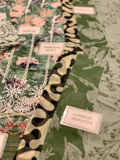 Asifa Nabel Lawn Collection | Heavy Embroidered Digital Lawn Suit | Luxury Lawn Dress For Girl's