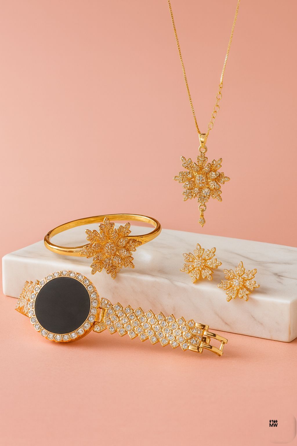 Ladies Gift Set With Watch| Ladies Watch| New Fancy Watch For Girl's| Watch With Jewelry