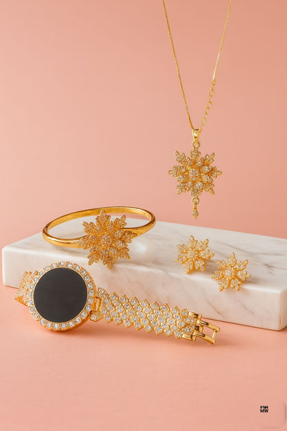 Ladies Gift Set With Watch| Ladies Watch| New Fancy Watch For Girl's| Watch With Jewelry