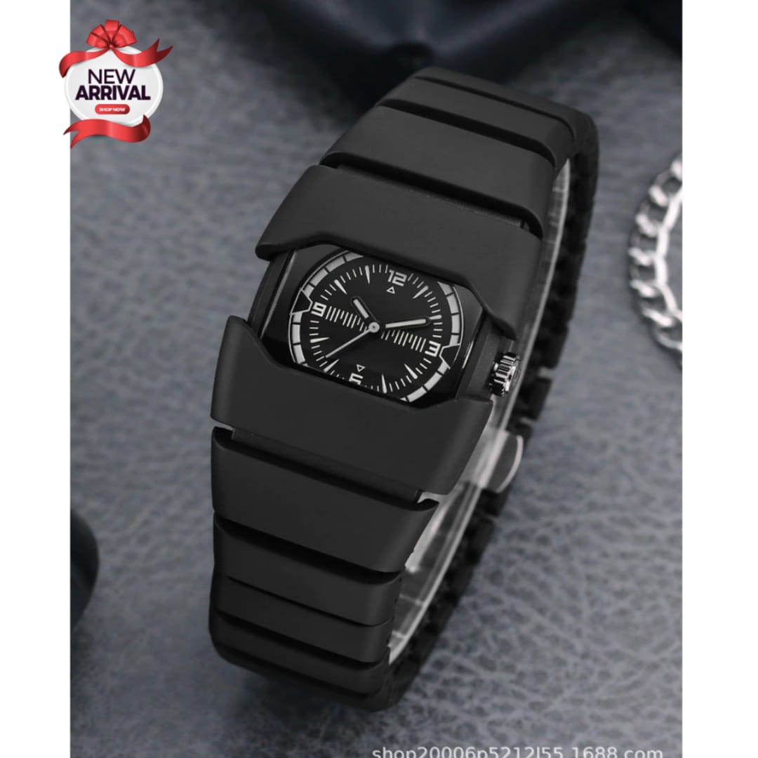 Men’s Casual Sports Style Watch With Fiber Chain | Lightweight Quartz Watch | Men's Stylish Watch ⌚