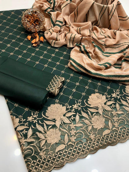 Dhanak Breeze Embroidery Dress| Girls Embroidery Dress| Winter Dress For Women| Velvet Border Duppata Dress| 2025 Winter Collection| Delivery Free 🆓