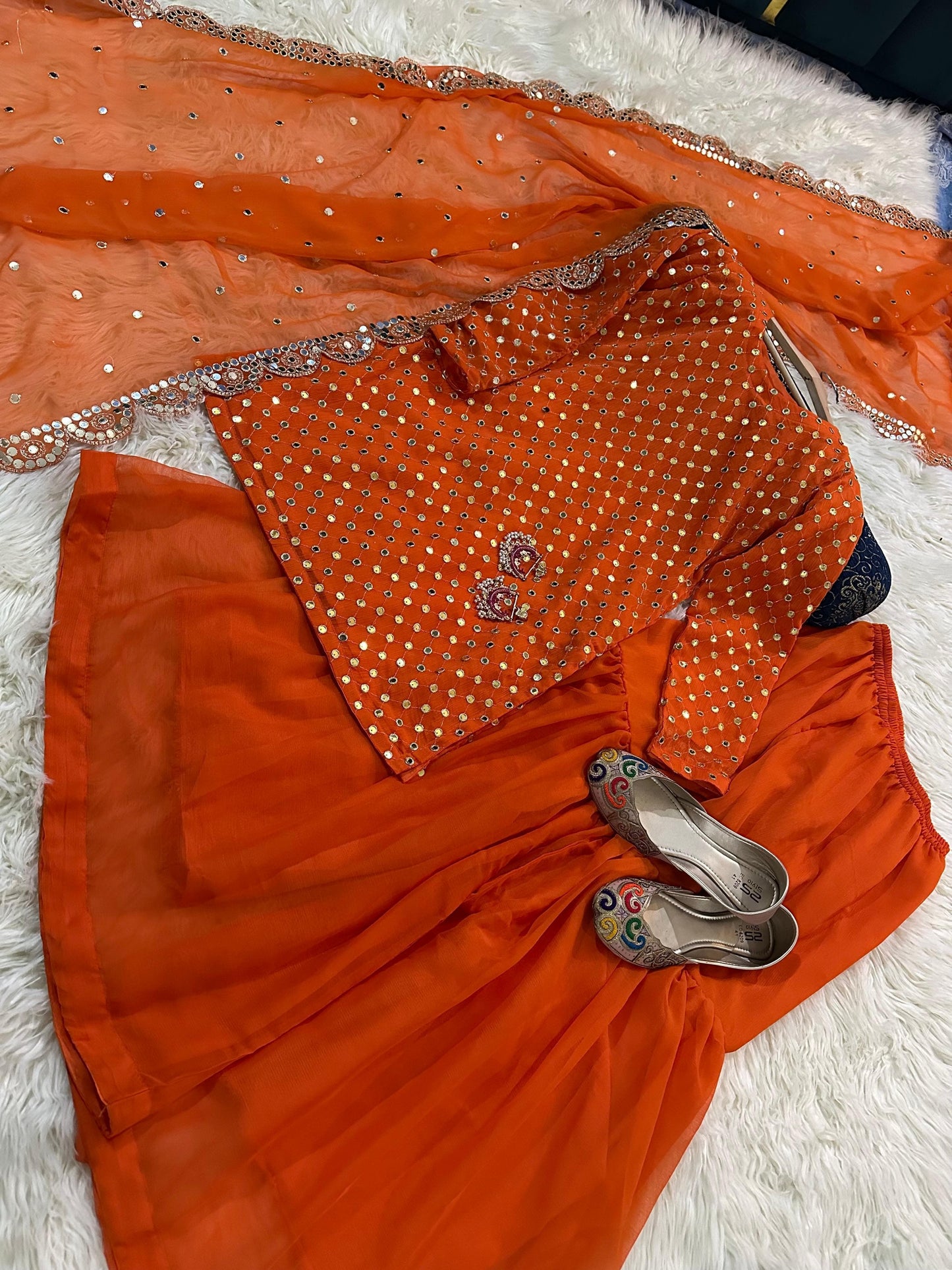 9mm Sequence Work Stitched Dress