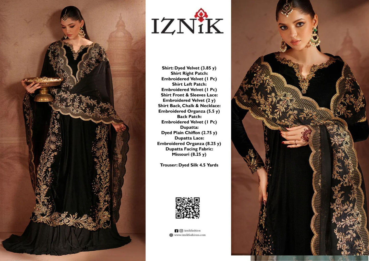 Inzik Velvet Fancy Dress| Velvet Heavy Embroidery Dress| New Velvet Dress