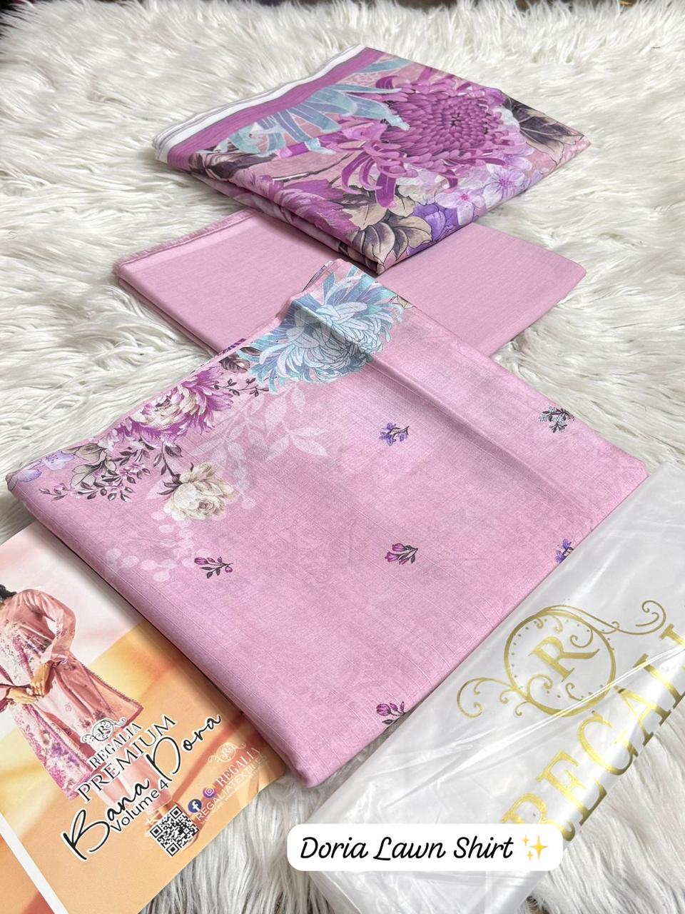 Regalia Doria Lawn 3PC Vol 1 | Original Summer Suit 2026 | Doria Lawn Dress | Lawn Printed Dress Premium Quality