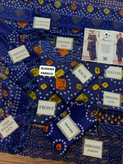 Aneela’s Chundri Luxury Lawn 2026 | Branded Dress For Girl's | Embroidered Lawn Suit