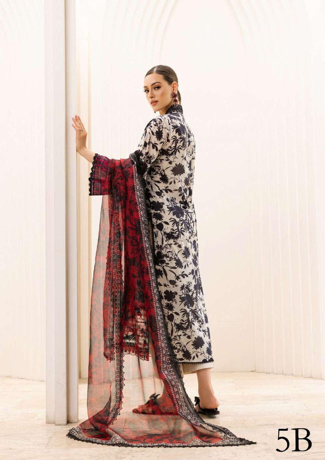 Zainab Chottani Mysti Poplin 5B Lawn Suit | Digital Printed Lawn 3PC | Embroidered Neck & Daman Suit