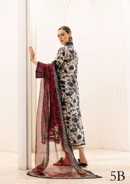 Zainab Chottani Mysti Poplin 5B Lawn Suit | Digital Printed Lawn 3PC | Embroidered Neck & Daman Suit