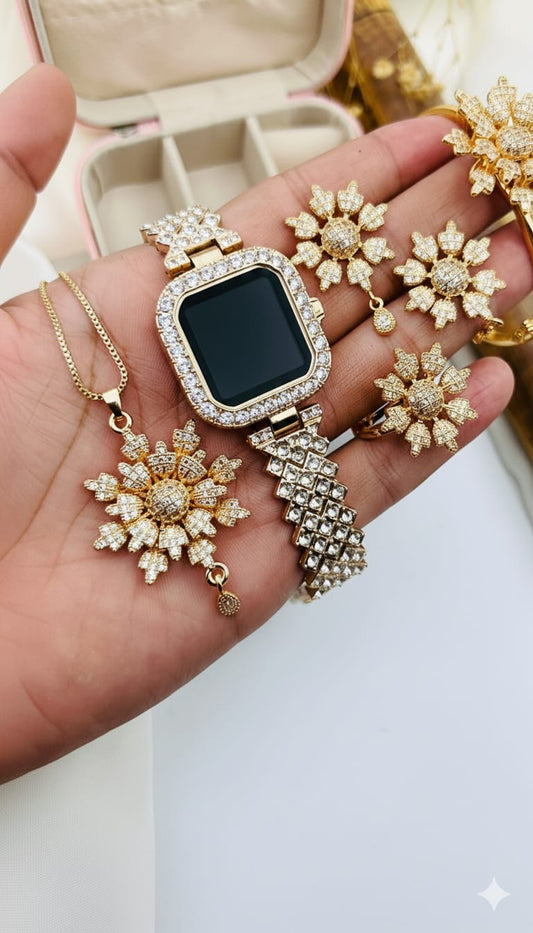 Ladies Gift Set With Watch| Ladies Watch| New Fancy Watch For Girl's| Watch With Jewelry