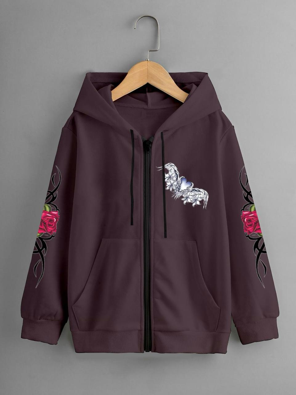 Girls Zipper Jacket 🧥| Hoodie For Girl's| Winter Fleece Fabric Jacket For Girl's