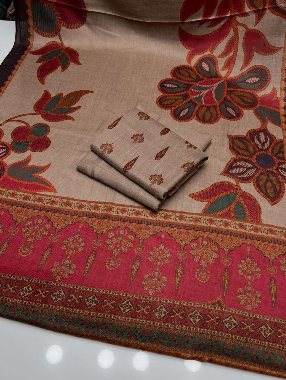 Wool Indian Pashmina Dress For Girl's And Woman| Wool Dress | Kamalkari Print Dress| Traditional Dress For Girl's