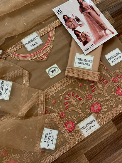 Unstitched Chiffon | Embroidered Chiffon And Organza Dress | Luxury Chiffon Dress | Party Wear Dress | Wedding Stylish Wear