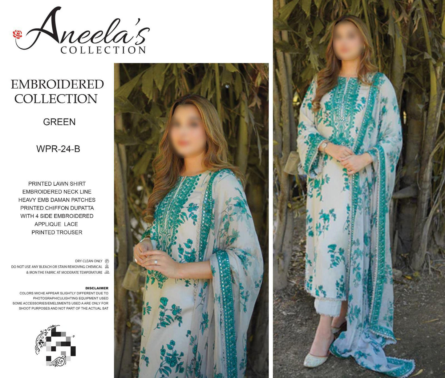 Aneela’s Unstitched Replica Lawn Suit | Designer Lawn Dress | Branded Dress For Women | 9MM Sequence Work Dress