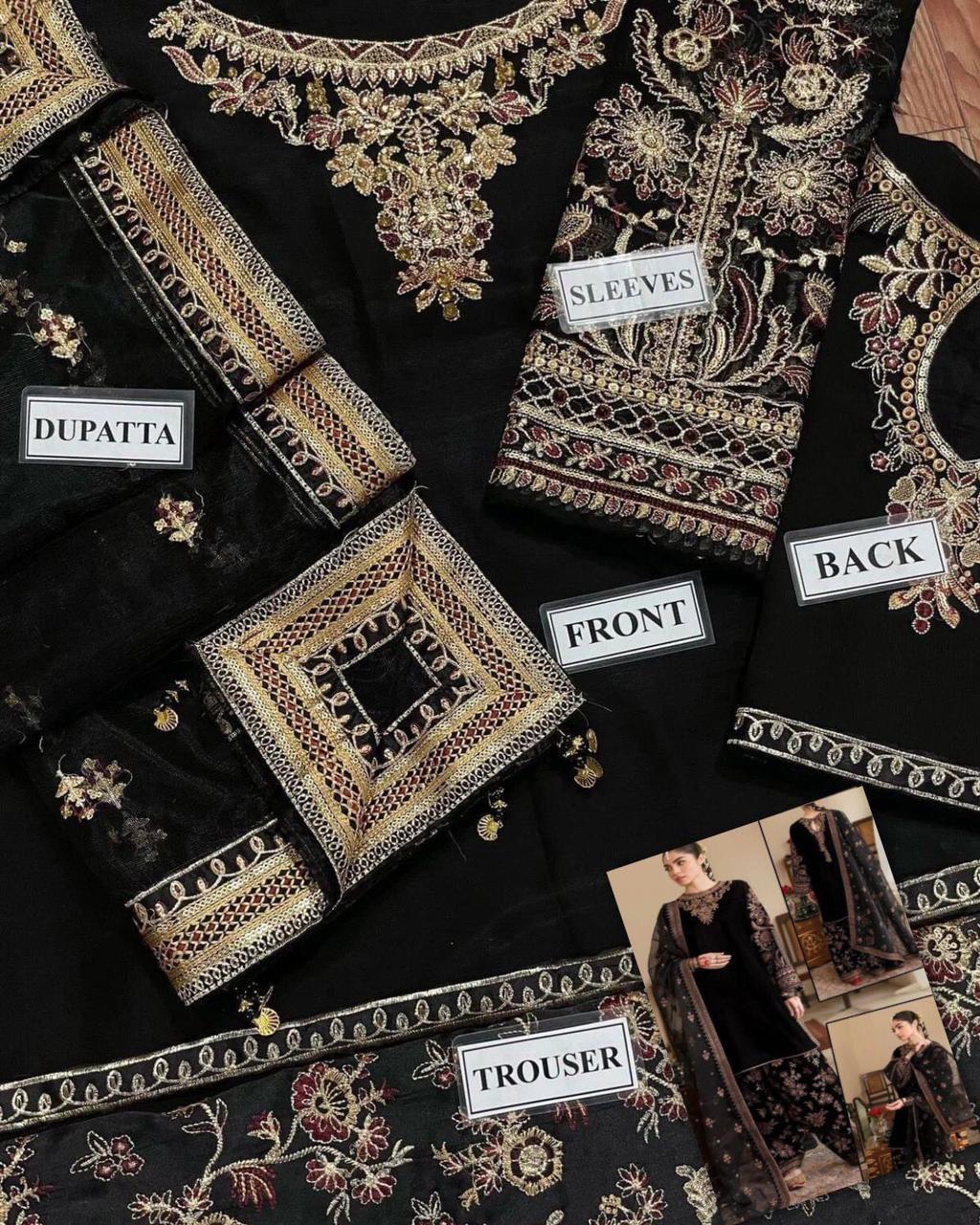 Barque Jazmine Chiffon Wedding Wear | Elegant Fancy Dress | Embroidery Dress For Wedding Wear