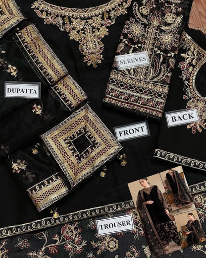 Barque Jazmine Chiffon Wedding Wear | Elegant Fancy Dress | Embroidery Dress For Wedding Wear