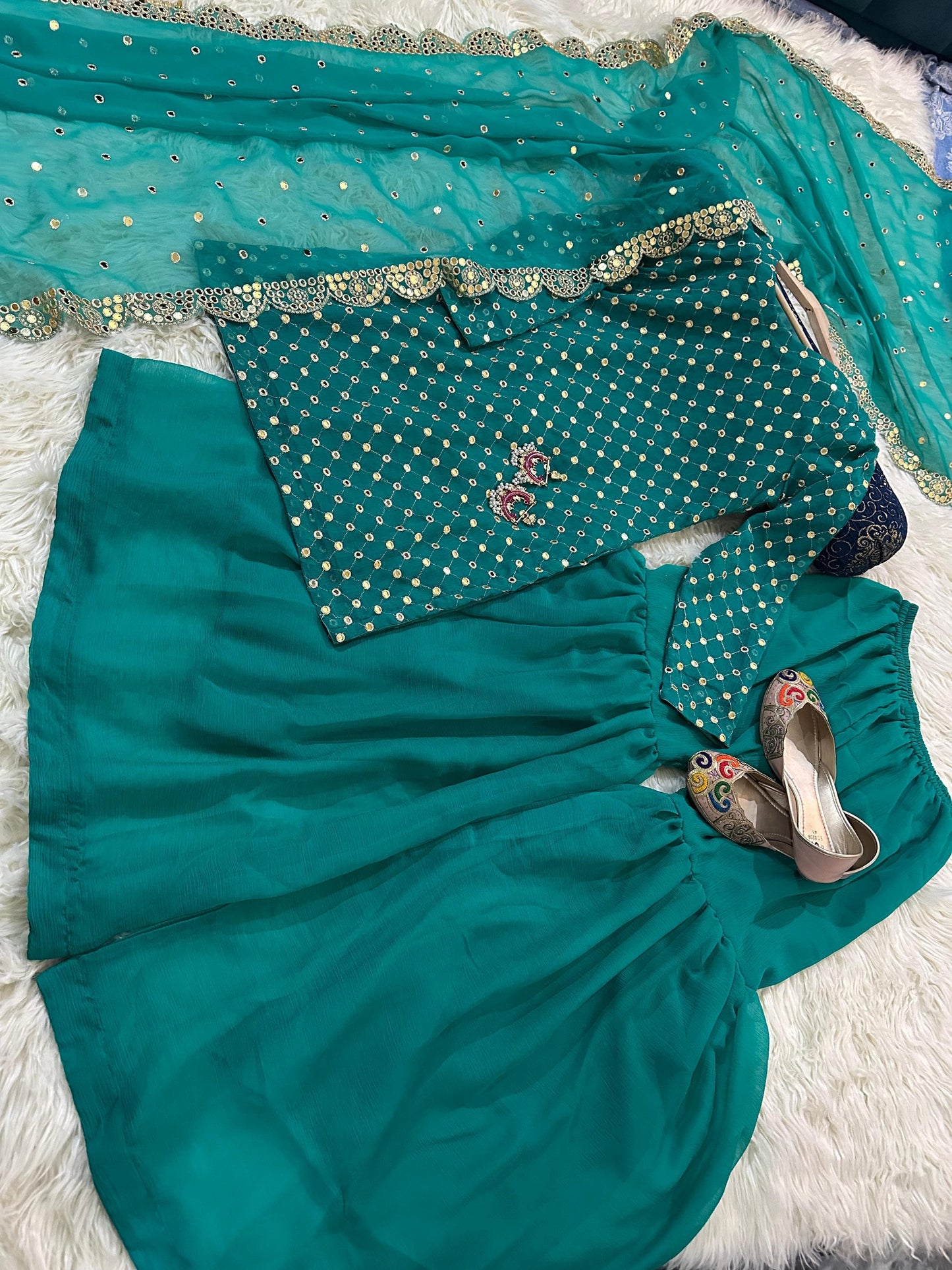 9mm Sequence Work Stitched Dress