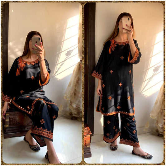 New Winter Collection| Polly Cotton 2 Piece Suit | Embroidery 2 Piece Dress