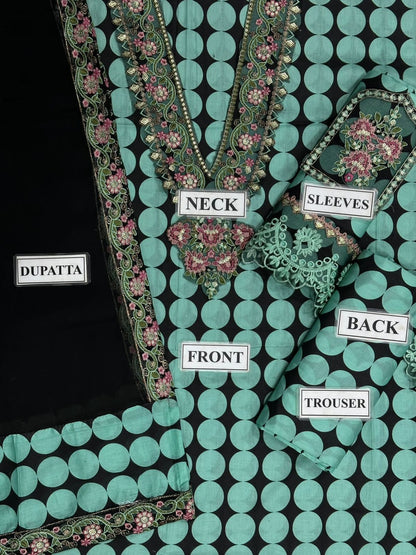 Charizma Unstitch Replica Lawn Suit With Chiffon Embroidered Dupatta | Embroidery Lawn Dress | Branded Lawn Dress For Girl's