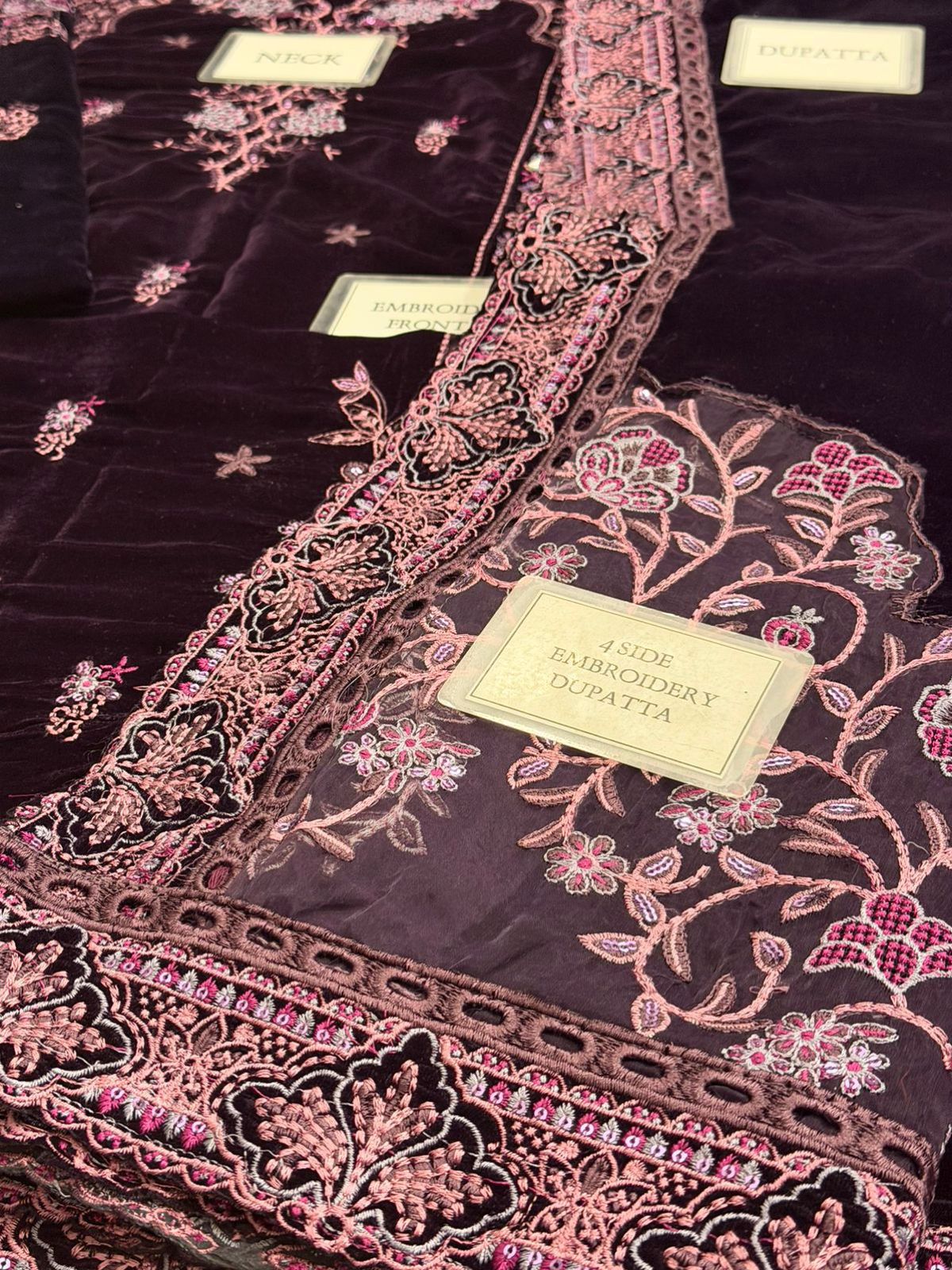 Charizma Velvet Embroidery Dress 2025 | Velvet Fancy Dress | Velvet Dress For Party And Wedding Wear | Branded Dress |