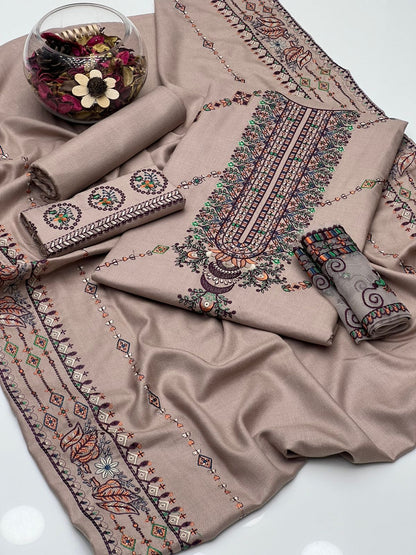 New Dhanak Embroidery Dress | Embroidery Dress For Women | Elegant Dress For Girl's | Embroidery Dress For Girl's | Winter Dress For Girl's