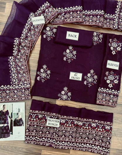 ZAIB Luxury Rawsilk Suit Collection | Heavy Embroidered Complete Suit | Branded Dress For Girl's