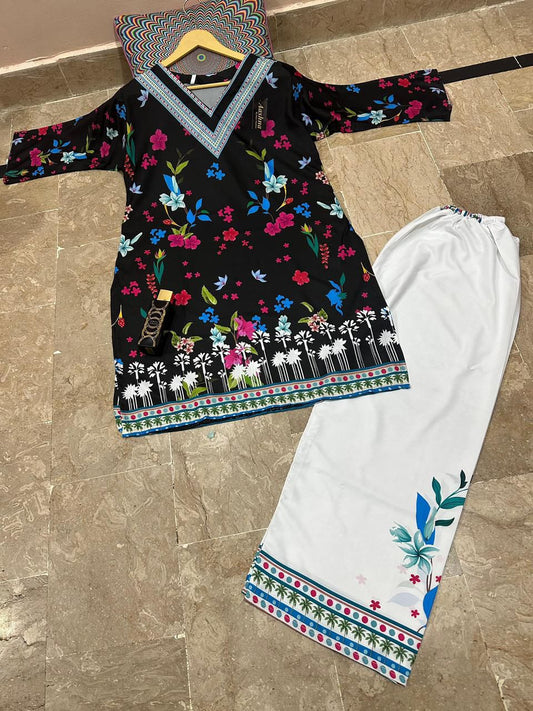 New Stitched Dress For Girl's| Printed 2 Piece Suit| Girls 2 Piece Suit| Lawn Printed Dress 👗