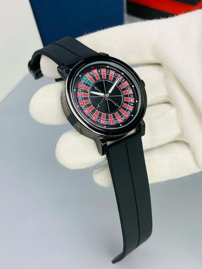 HERYI Casino Dial Rotating Watch With Rubber Strap | Trendy Water Resistant Watch | Branded Watch ⌚