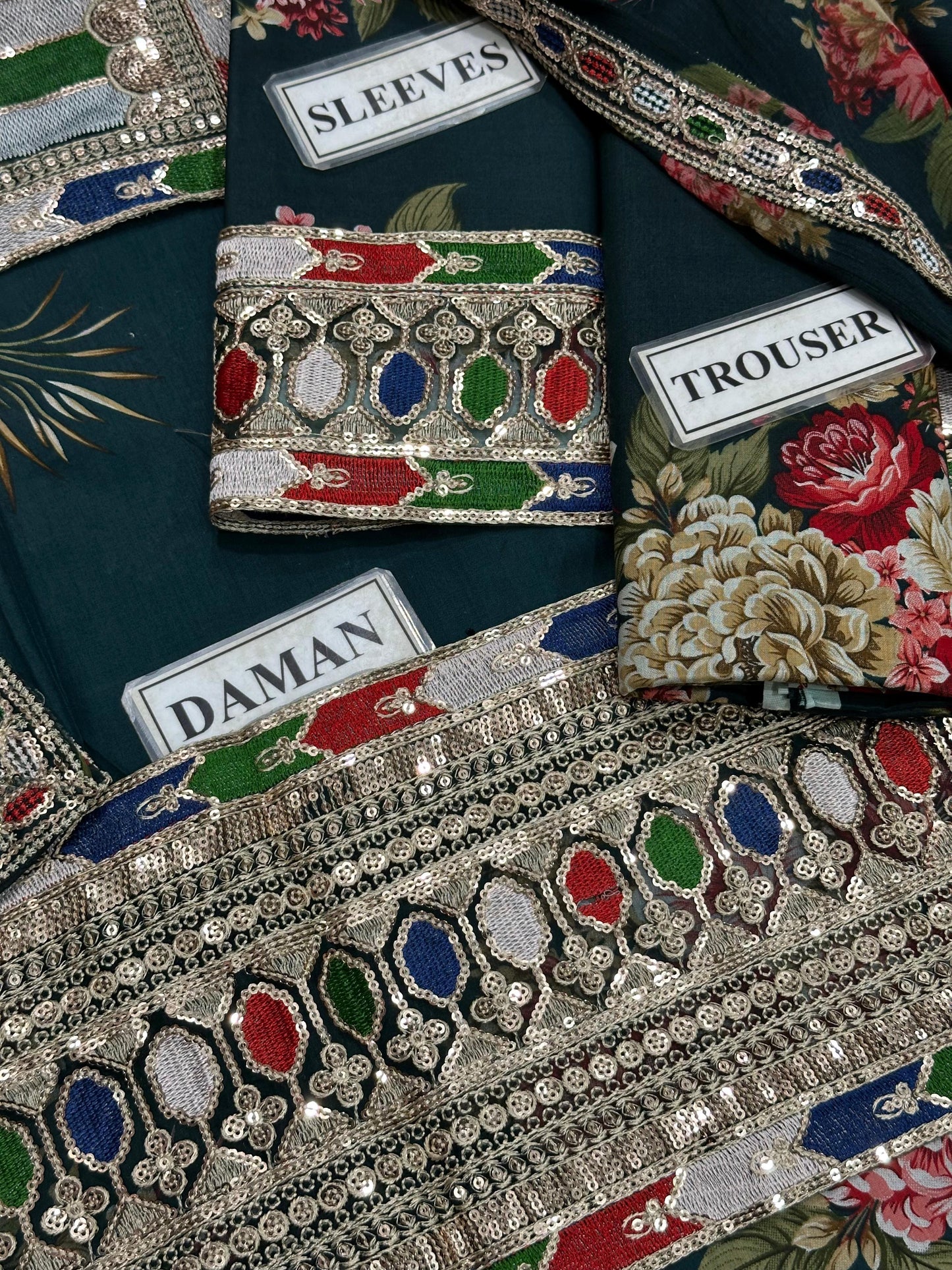 SABYASACHI Premium Lawn 3PC Unstitched Suit with Chiffon Dupatta 2026 | Designer Dress | 3 Piece Lawn Dress