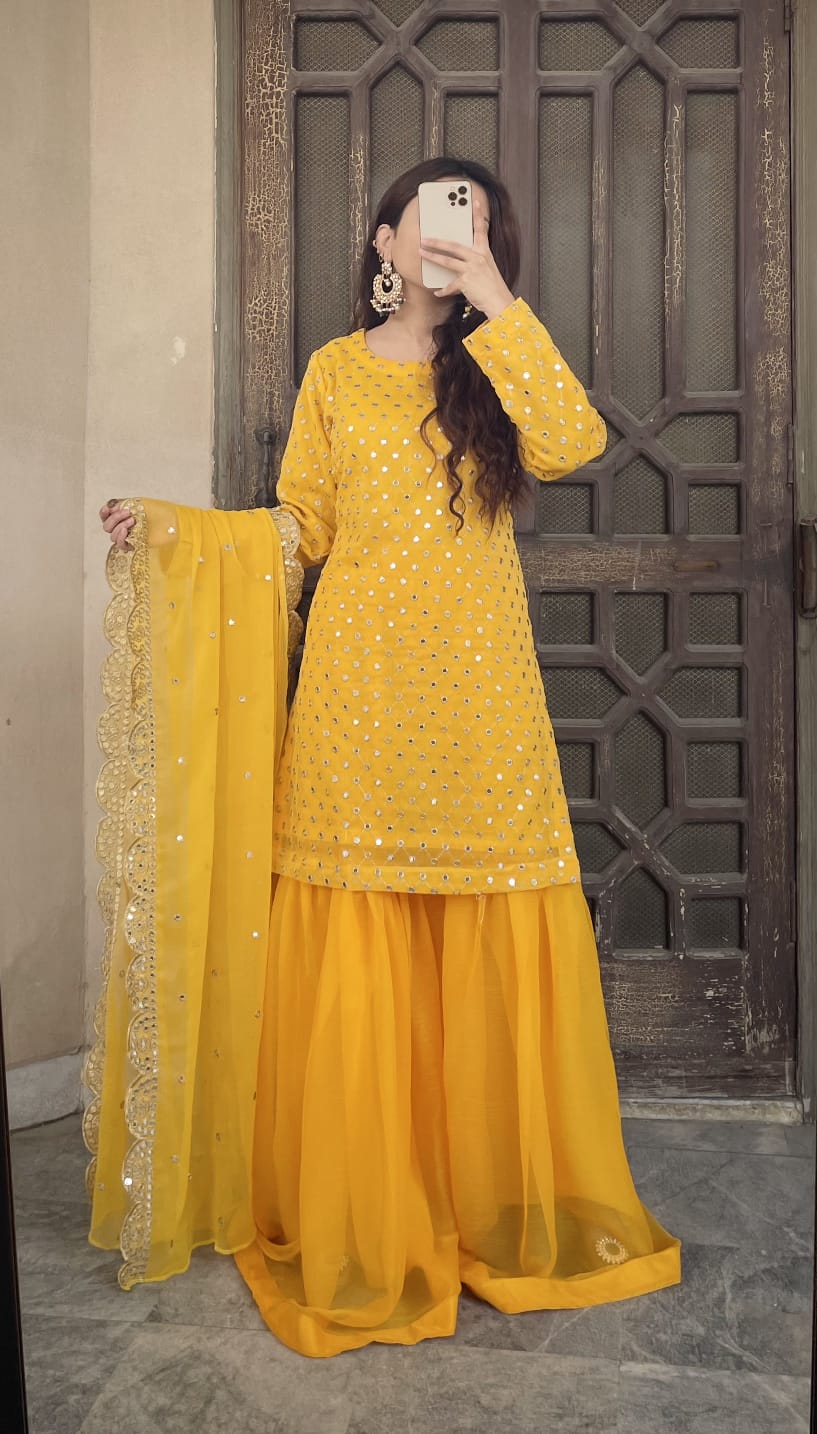 9mm Sequence Work Stitched Dress