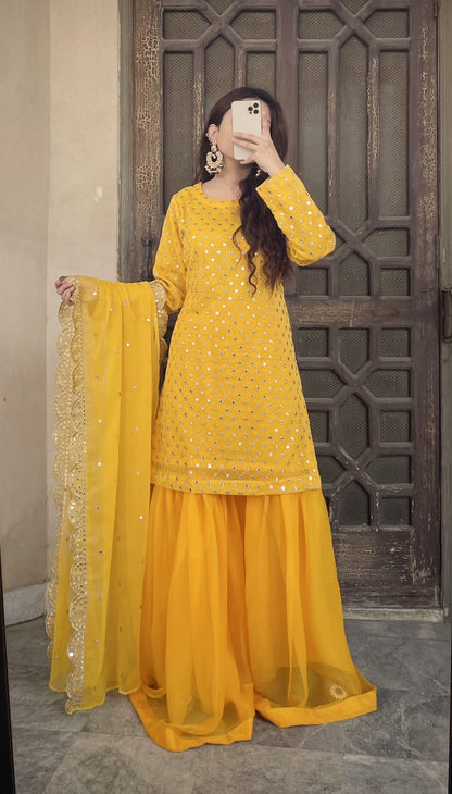 9mm Sequence Work Stitched Dress