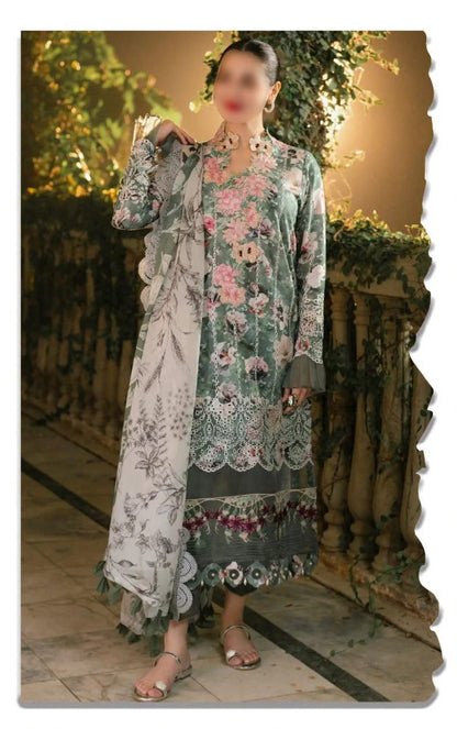 Asifa Nabel Lawn Collection | Heavy Embroidered Digital Lawn Suit | Luxury Lawn Dress For Girl's