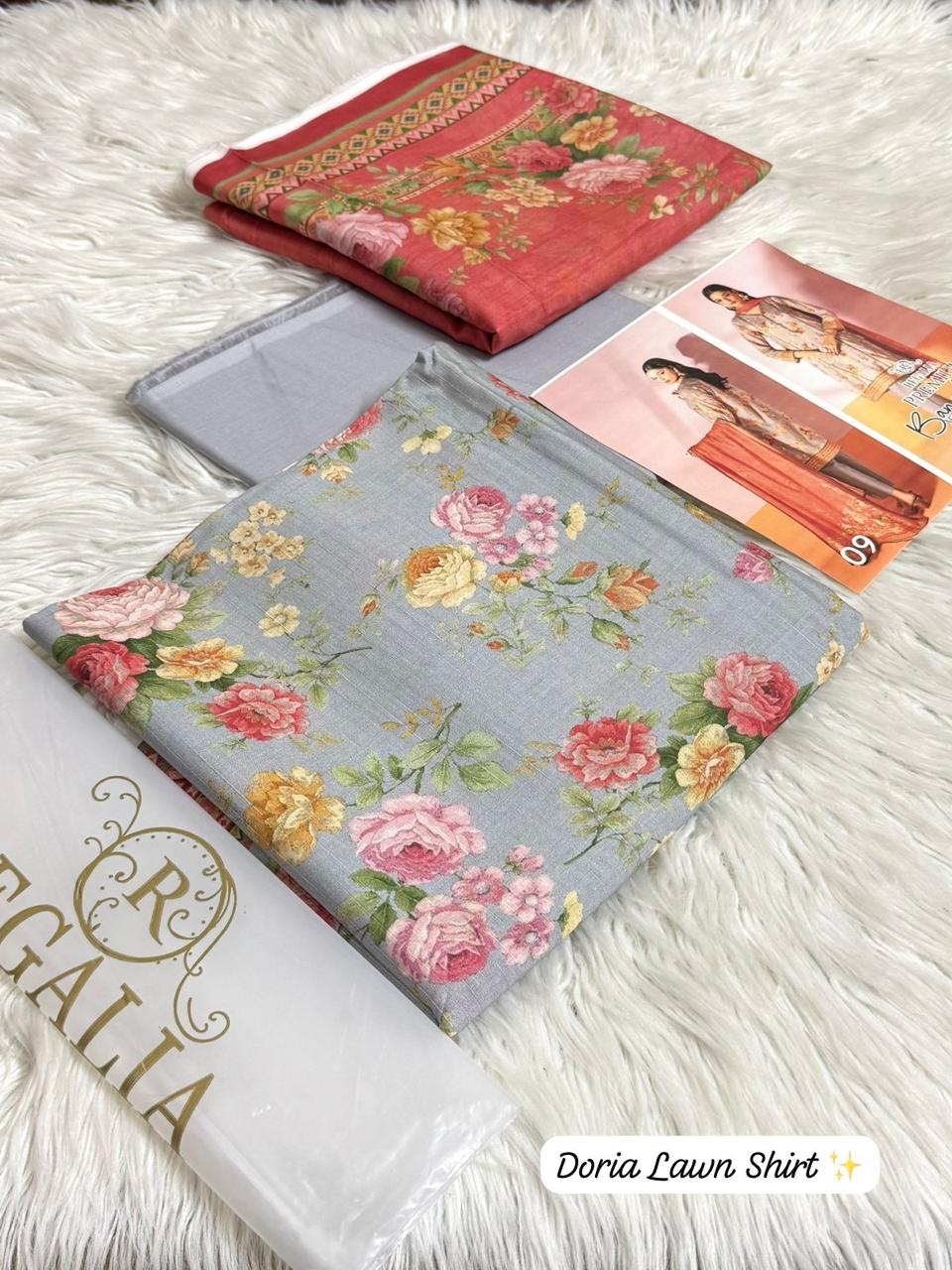 Regalia Doria Lawn 3PC Vol 1 | Original Summer Suit 2026 | Doria Lawn Dress | Lawn Printed Dress Premium Quality