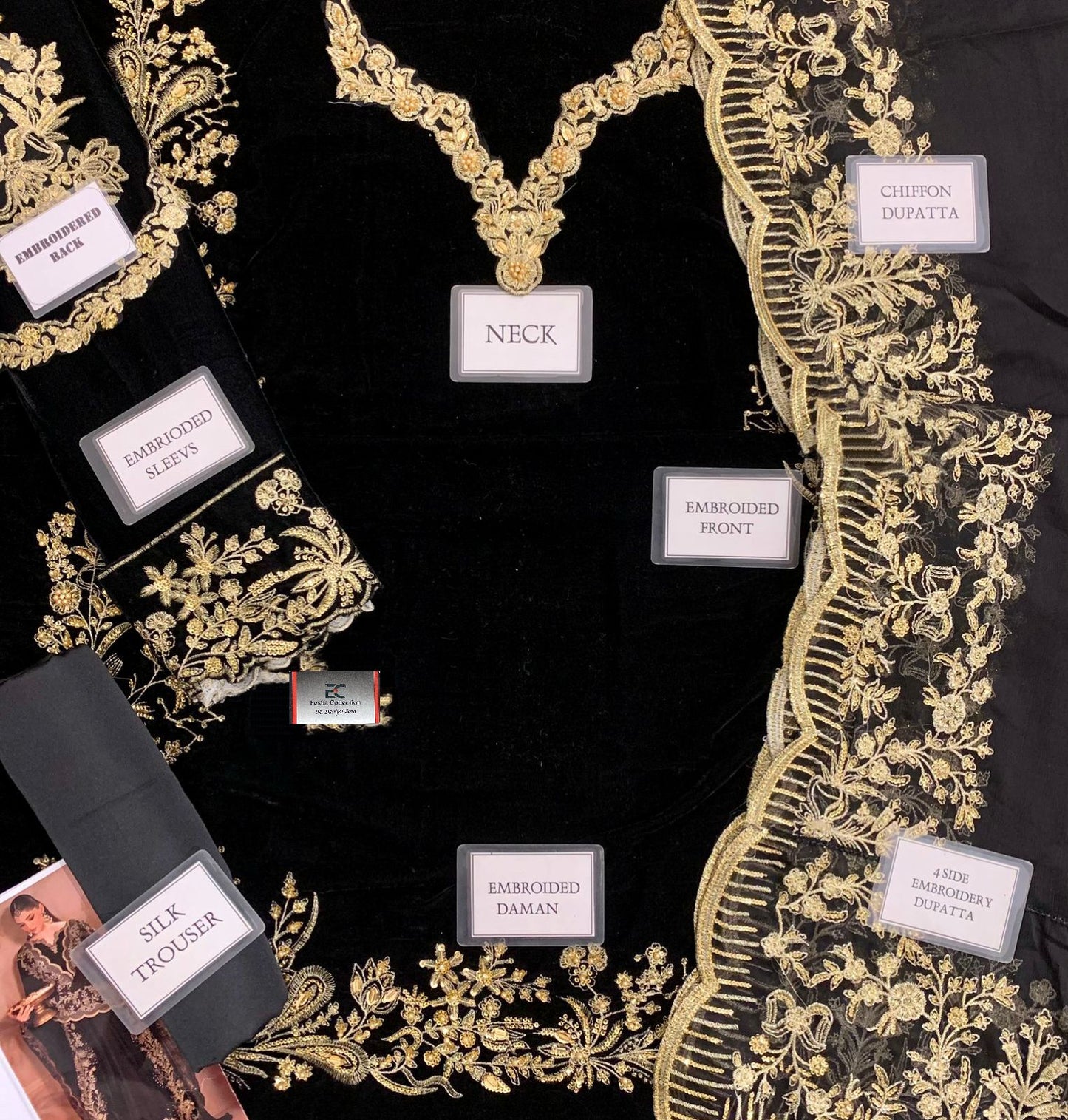 Inzik Velvet Fancy Dress| Velvet Heavy Embroidery Dress| New Velvet Dress