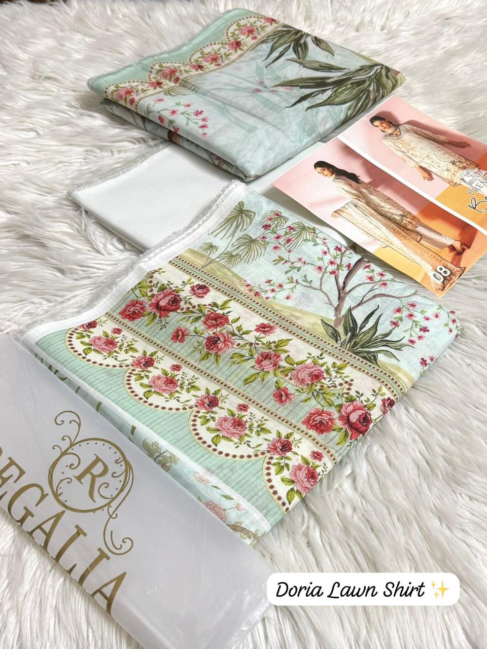 Regalia Doria Lawn 3PC Vol 1 | Original Summer Suit 2026 | Doria Lawn Dress | Lawn Printed Dress Premium Quality