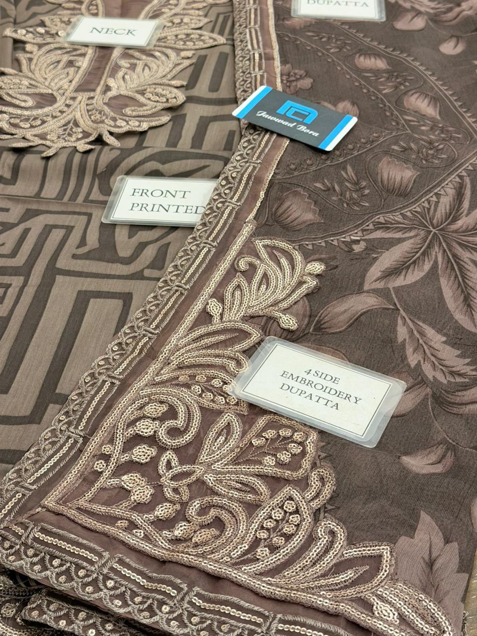 Maria B M-Print Lawn Collection 2026 MPT-2703A/B – Heavy Embroidered Spangle Work Suit Suit | Branded Dress For Party Wear