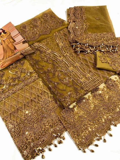 Chiffon Fancy Dress| Heavy Embroidery Dress| Sequence Work Dress| Party Dress For Girl's| Wedding Wear For Girl's